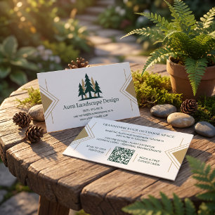 Tarjeta De Visita Diseñador de jardines de oro moderno