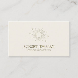 Tarjeta De Visita Diseñador de joyas artesanales Boho Celestial Sun
