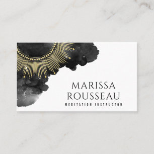 Tarjeta De Visita Diseñador de joyas celestes Gold Sunburst