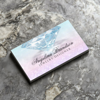 Tarjeta De Visita Diseñador de joyas de diamantes espumoso_3