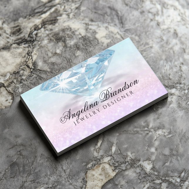 Tarjeta De Visita Diseñador de joyas de diamantes espumoso_3 (Perfect for business)