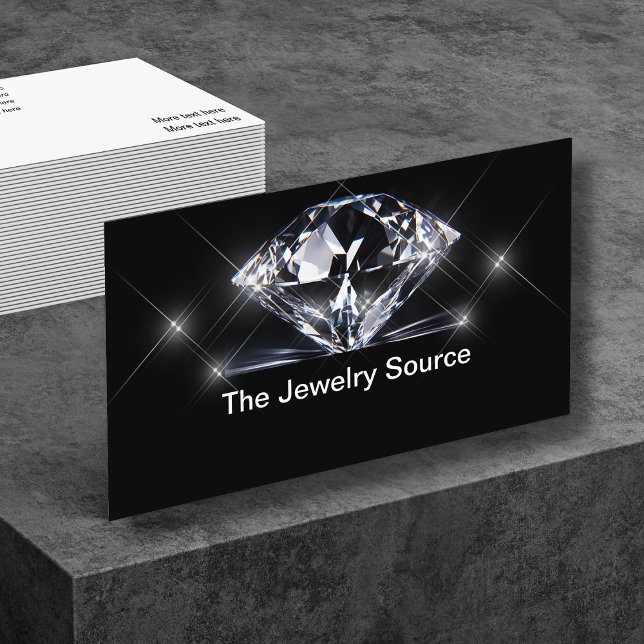 Tarjeta De Visita Diseñador de joyas de diamantes Glitzy Business Ca (Subido por el creador)