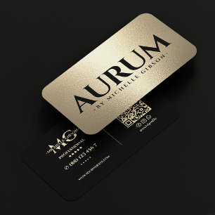 Tarjeta De Visita Diseñador de Joyas de Lujo Negro Falso Oro