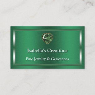 Tarjeta De Visita Diseñador de joyas de piedras preciosas verde esme