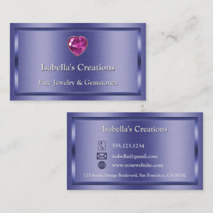 Tarjeta De Visita Diseñador de joyas de zafiro azul metálico