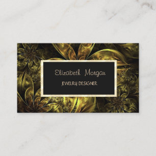 Tarjeta De Visita Diseñador de Joyas Elegante Floral Moderno, Marco 