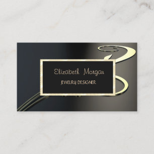 Tarjeta De Visita Diseñador de Joyas Elegante Remolino Moderno, Marc