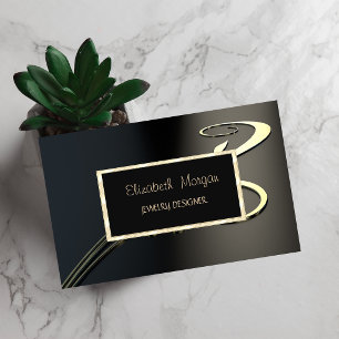 Tarjeta De Visita Diseñador de Joyas Elegante Remolino Moderno, Marc