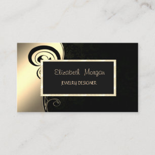 Tarjeta De Visita Diseñador de Joyas Elegante Remolino Moderno, Marc