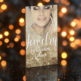 Tarjeta De Visita Diseñador de joyas Gold Sparkle Luxurious