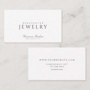 Tarjeta De Visita Diseñador de Joyas Minimalista Elegante Hecha a Ma