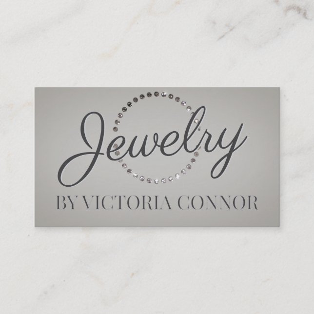 Tarjeta De Visita Diseñador de joyas Purpurina Metalizado Dot Circle (Anverso)