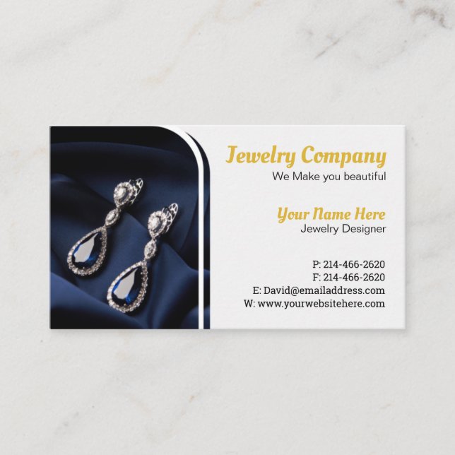Tarjeta De Visita Diseñador de joyas/Tarjeta de presentación para ve (Anverso)