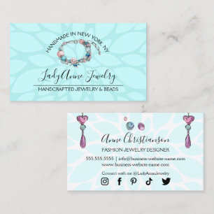 Tarjeta De Visita Diseñador de joyas y cuentas artesanales