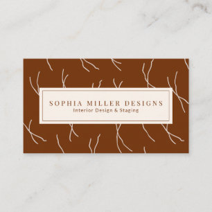 Tarjeta De Visita Diseñador de Líneas Abstractas Boho Modernas Mar