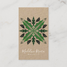 Tarjeta De Visita Diseñador de Mandalas de Vegetación Floristería Bo