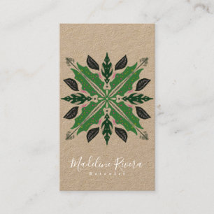 Tarjeta De Visita Diseñador de Mandalas de Vegetación Floristería Bo