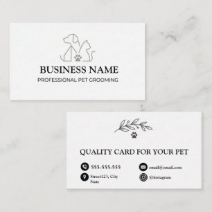 Tarjeta De Visita Diseñador de mascotas minimalista Logotipo elegant