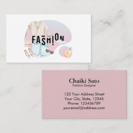 Tarjeta De Visita Diseñador de moda acuarela