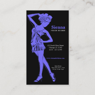 Tarjeta De Visita Diseñador de moda (Blue pizarra ligera)
