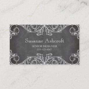 Tarjeta De Visita Diseñador de moda de pizarra de desplazamiento flo