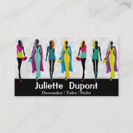 Tarjeta De Visita Diseñador de moda Estilo glam blanco negro