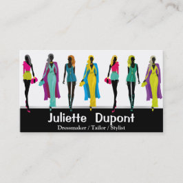 Tarjeta De Visita Diseñador de moda Estilo glam blanco negro