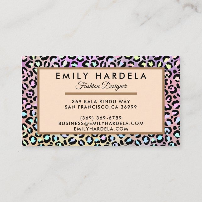 Tarjeta De Visita Diseñador de moda Leopard