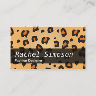 Tarjeta De Visita Diseñador de moda Leopard Print