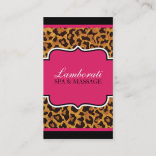 Tarjeta De Visita Diseñador de moda Leopard Print Elegante rosa mode