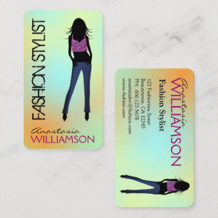 Tarjeta De Visita Diseñador de moda único del estilista del modelo