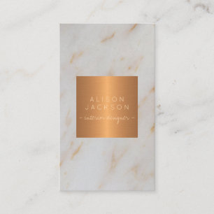 Tarjeta De Visita Diseñador de monograma de cobre metálico con glam