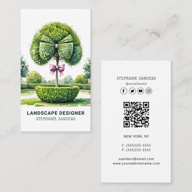 Tarjeta De Visita Diseñador de paisajes (Anverso / Reverso)