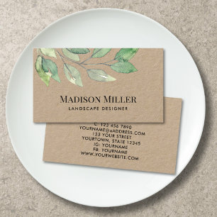 Tarjeta De Visita Diseñador de paisajes papel Kraft