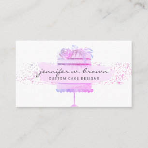 Tarjeta De Visita Diseñador de Pasteles de Panadería Brillo Floral P