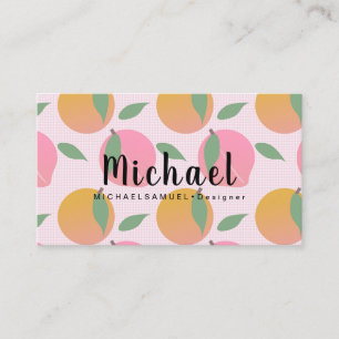 Tarjeta De Visita Diseñador de Peach Orange Hair Salon