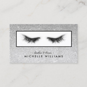 Tarjeta De Visita Diseñador de plata elegante artsy de las pestaña