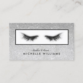 Tarjeta De Visita Diseñador de plata elegante artsy de las pestañas