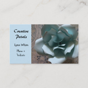 Tarjeta De Visita Diseñador de Rosa Elaborada Azul
