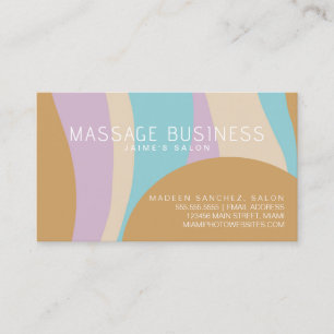 Tarjeta De Visita Diseñador de Salón de Belleza Groovy Masaje Abstra