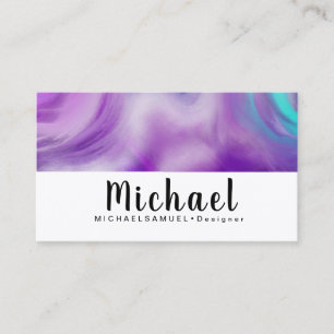 Tarjeta De Visita Diseñador de Salón de Belleza Interior Onda de Már