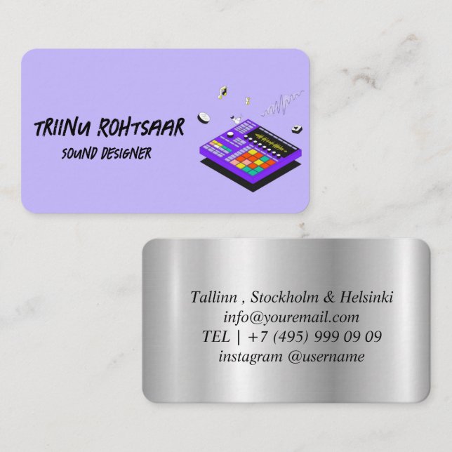 Tarjeta De Visita Diseñador de sonido (Anverso / Reverso)