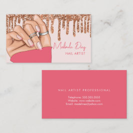 Tarjeta De Visita Diseñador de uñas Artista Salón Uñas Postizas Bril