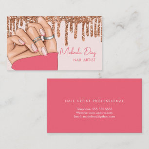 Tarjeta De Visita Diseñador de uñas Artista Salón Uñas Postizas Bril