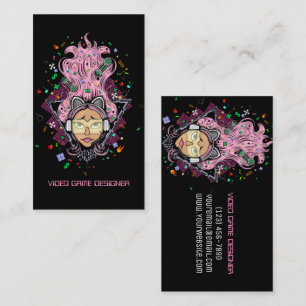 Tarjeta De Visita Diseñador de videojuegos para Chicas de jugador