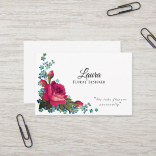 Tarjeta De Visita Diseñador elegante de flores
