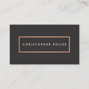 Tarjeta De Visita Diseñador elegante Marco de cobre cálido negro