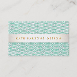 Tarjeta De Visita Diseñador elegante Moneda moderna y Patrón blanco