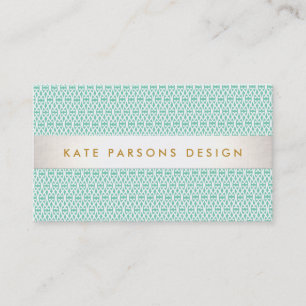 Tarjeta De Visita Diseñador elegante Moneda moderna y Patrón blanco