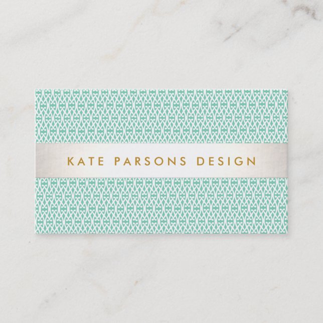 Tarjeta De Visita Diseñador elegante Moneda moderna y Patrón blanco (Anverso)